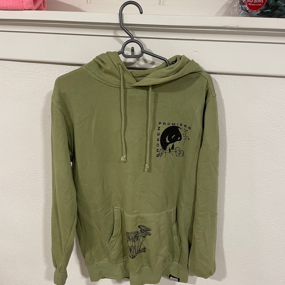Broken promises green hoodie size small